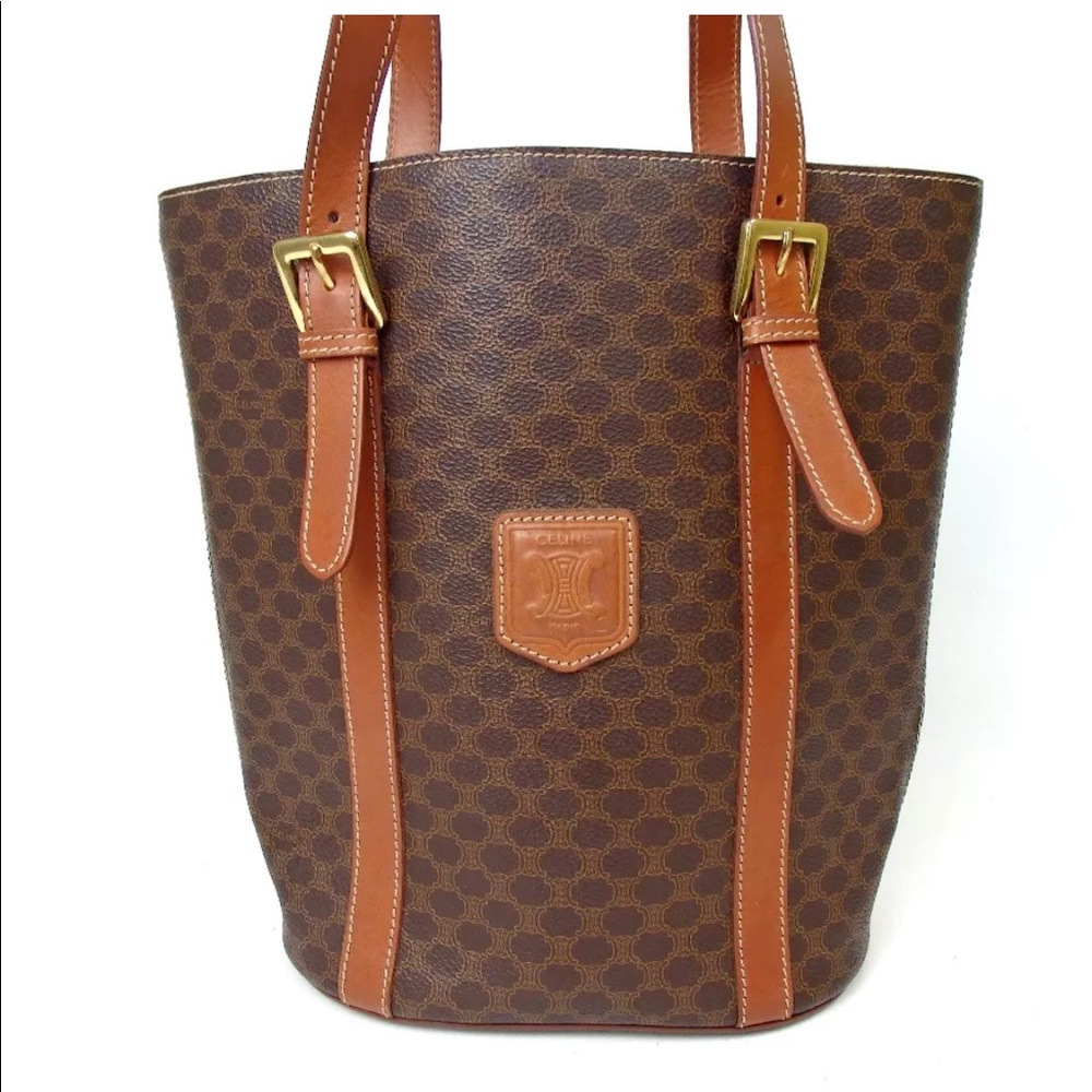 Auth CELINE Macadam Shoulder Bag Vintage - Picture 1 of 7